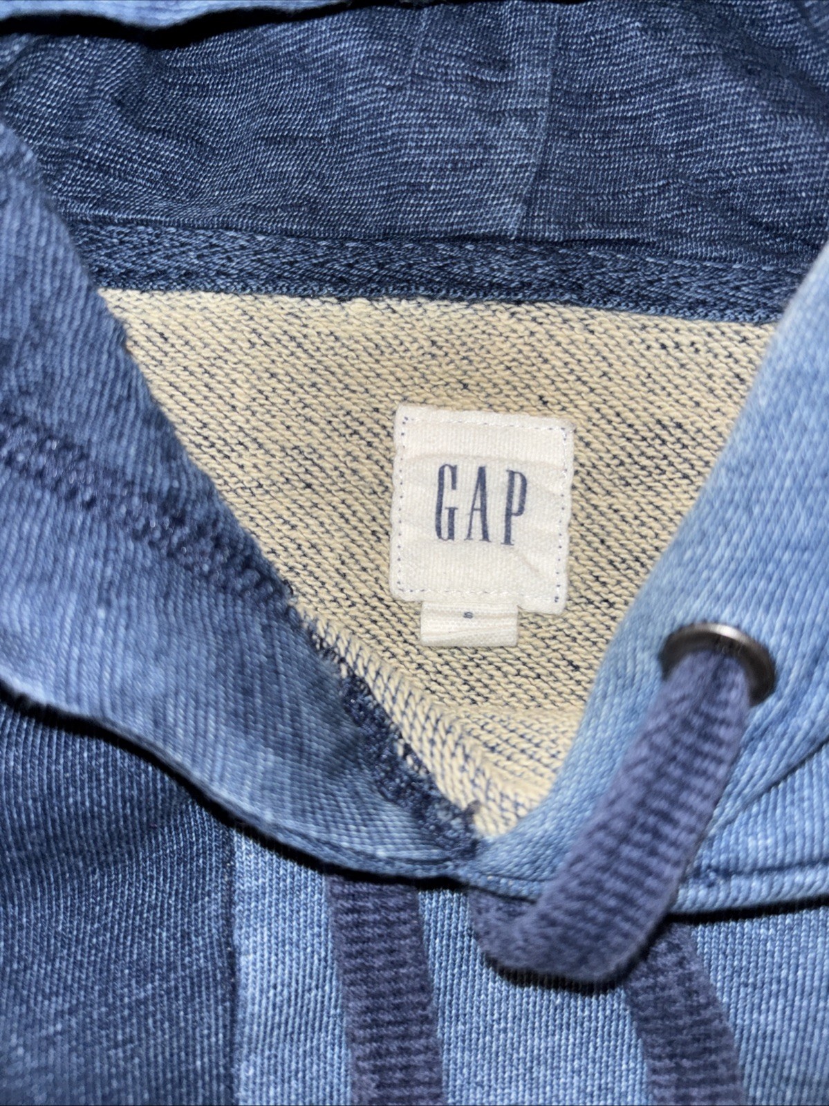 Gap Denim Patchwork Hoodie Size Small - image 2