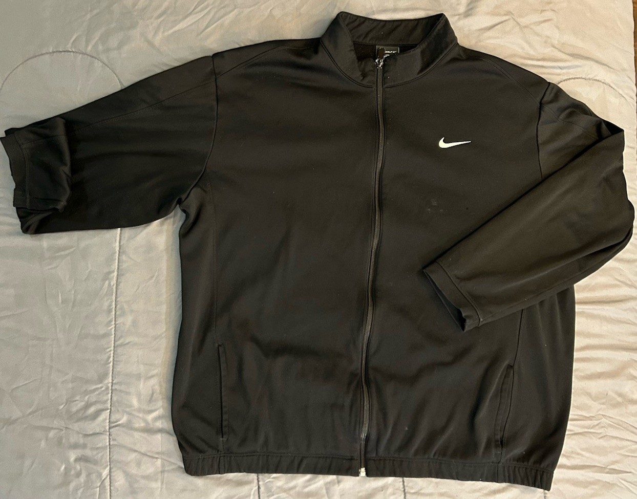 SACAI X NIKE Giacca Nike Golf Uomo XXL Nera Full Zip Therma Fit Pile Logo Tour Performance