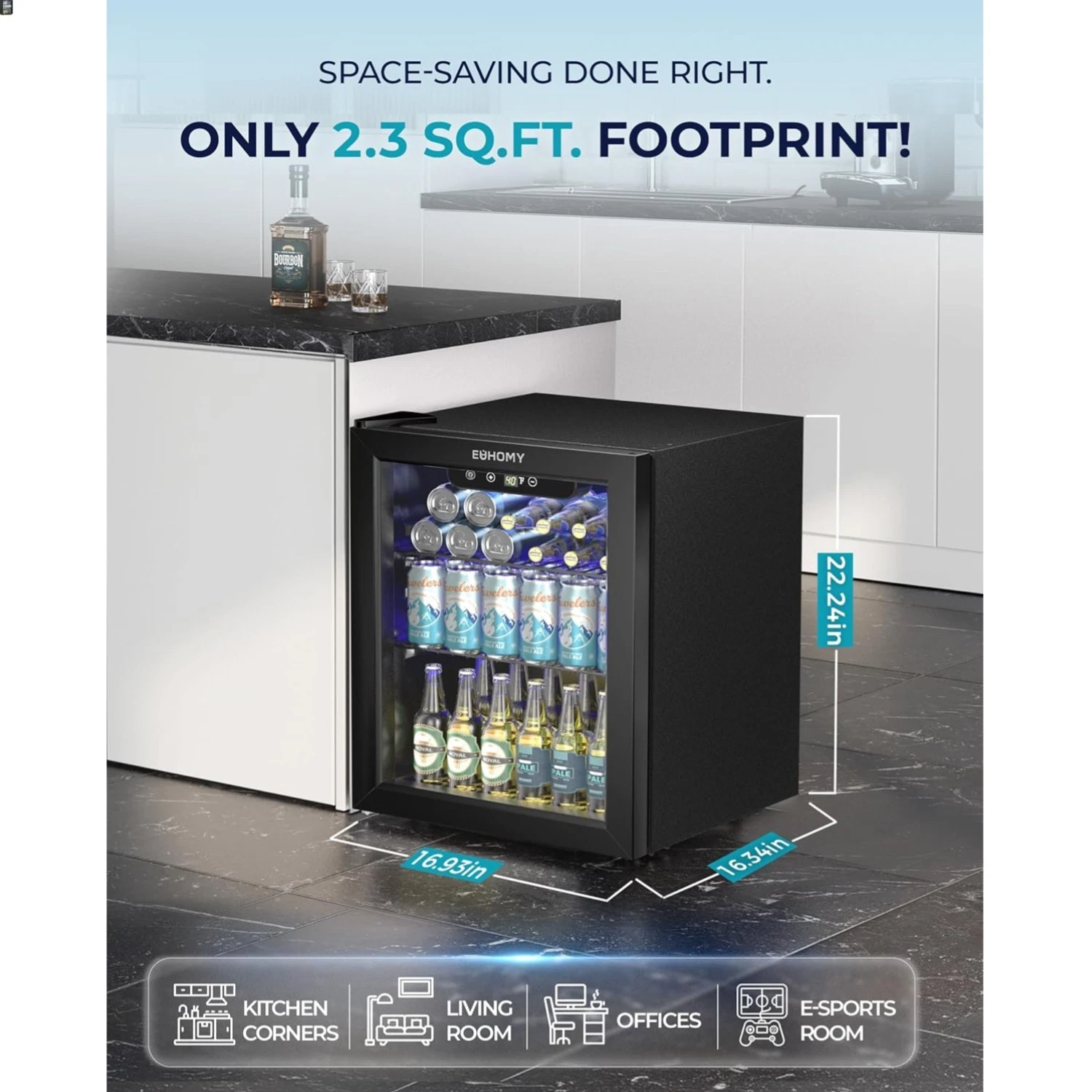 Beverage Refrigerator Cooler - 68 Can Mini Fridge with Glass Door for Soda, B...
Opens in a new wind