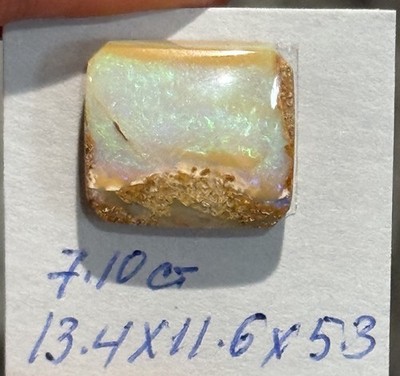 7.10ct 13.4x11.6x5.3mm Light Australian Crystal Pipe Boulder Opal Cabochon Gem