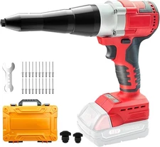 Cordless Rivet Gun, Compatible with Milwaukee M18 18V Battery (No Battery), Red