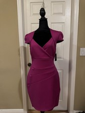 GUESS Los Angeles Women's Red Emily Scuba Crepe Bodycon Dress Size 8 Open Back