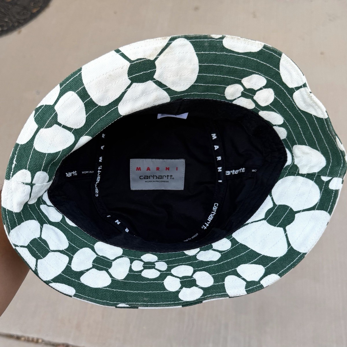 Marni x Carhartt WIP Floral Print Bucket Hat Green/White Size M-L