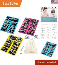 Ultimate 24-Piece Metal Brain Teaser Set - Fun Puzzle Challenge for Everyone