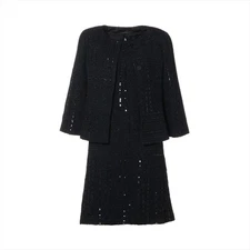 CHANEL 00C Acrylic x Polyamide x Cotton Setup 38 Women's Black P14906V08298 Sequ