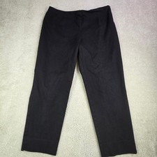 Lafayette 148 New York Black Straight Leg Cropped Ankle Pants Size 16