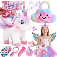 TUZT Walking Talking Remote Control Unicorn Toy for Girl Age 4-6,
