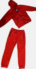 Nike Mens Full Sweatsuit Fleece Zip Up Hoodie Joggers Sweatpants Red XL.