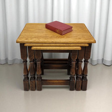 Vintage Oak Nest Of Tables / Jaycee Furniture / c1970 / Brown Oak /FREE DELIVERY