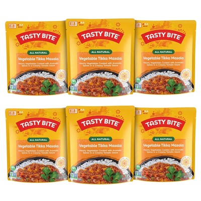 Tasty Bite Vegetable Tikka Masala, 10 Ounce, Pack of 6, Ready to Eat,... 