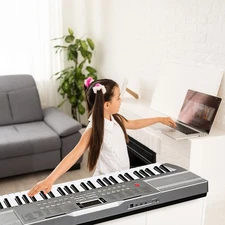 🎸FAST, FREE SHIPPING!🎸 Electric Piano / Keyboard +Stand +Bench +Mic!