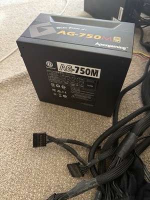 Apexgaming AG-750M 750W ATX Modular Power Supply, PCIe, SATA, 4+4 CPU Connectors