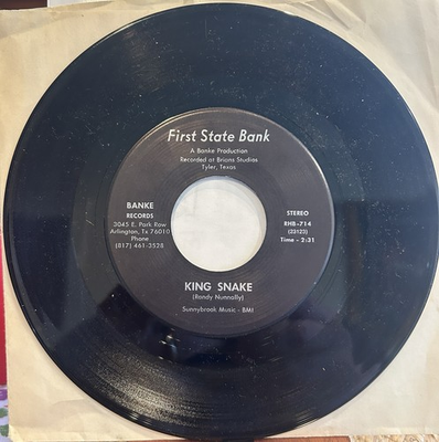 #ad Rare 45 First State Bank ‘King Snake’ bw ‘It’s Not Easy To Say’ Banke RHB 714 $225.00