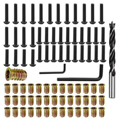 1/4''-20 Threaded Inserts for Wood, 40 Pcs 1/4''-20x15mm Wood Inserts + 24 Pcs ...