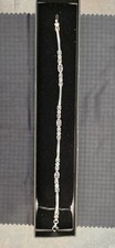 9ct White Gold  Stunning Amethyst  Italy Made Bracelet