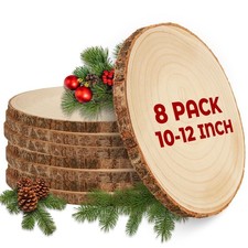 8 Pack 10-12 Inch Large Wood Slices for Centerpieces, Wood Rounds for Tables ...