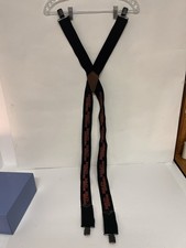   Harley-Davidson  Suspenders   Black  Orange Logo   Leather Back Patch   Biker