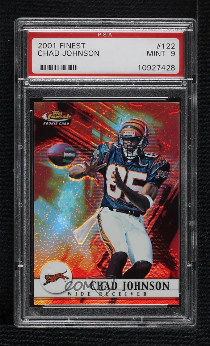 2001 Topps Finest /1000 Chad Johnson #122 PSA 9 MINT Rookie RC h8b