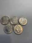 5 AU Morgan Silver Dollars 1887 (2) 1889 1896 1897 $1 Original Better Lot