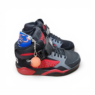 Patrick EWING HIGH TOP SNEAKERS, BLACK/RED, CLASSICS, VINTAGE, FINAL SALE, AS IS