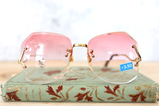 Vintage sunglass 1970s Rimless with magnifying lens 3.50 NOS old stock