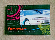 GM Classic American Spares 1992 Pontiac Grand Prix Genuine Owners Handbook - VGC