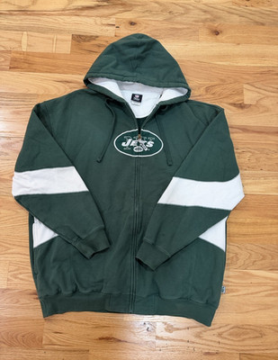 NFL Team Apparel New York Jets Full Zip Hooded Jacket Green White 2XL