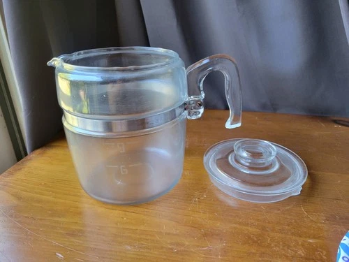 Pyrex Flameware Coffee Pot Percolator 6 Cup Carafe and Lid Only Vintage