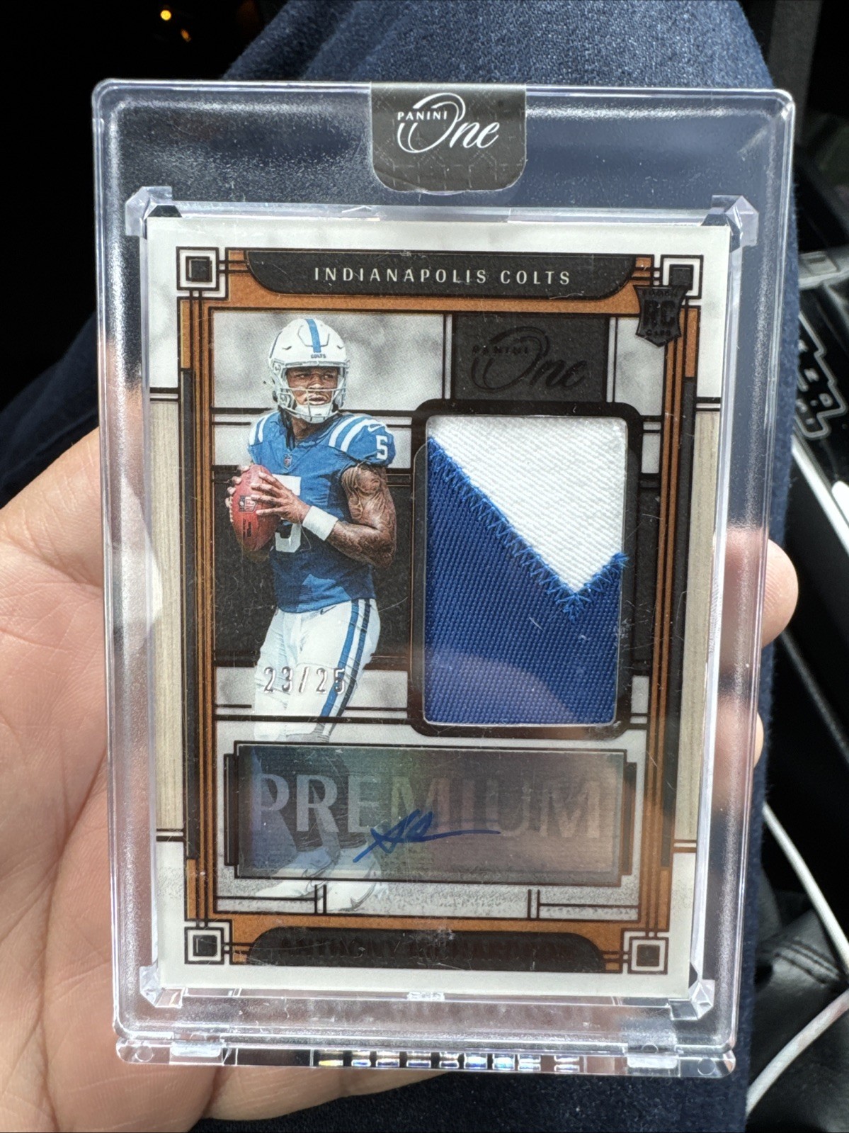 2023 Panini One - Rookie Patch Autograph Anthony Richardson /25 RC AU RPA