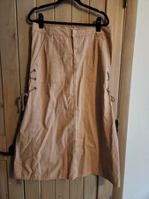 Reclaimed Vintage Y2K Khaki Utility Side Tie Maxi Skirt Size 10