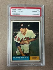 1961 Topps Bobby Locke #537 Cleveland Indians Graded PSA 8 NM-MT