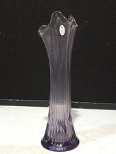 Fenton Glass Amethyst Purple 100 YEARS Swung Vase 11"
