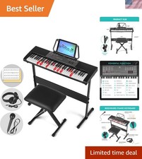 61 Key Piano Keyboard, Electric Piano Keyboard with Lighted Up Keys Learnin...