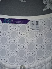 White 3/4 Sleeve Broderie Anglaise Blouse