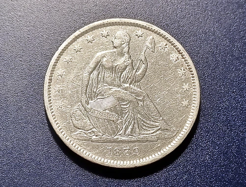 XF 1839-P w/drapery Seated Liberty Half Dollar