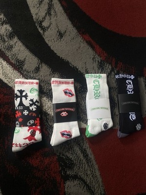 Chrome Hearts Socks Multi Color 4 Pairs Unisex Socks