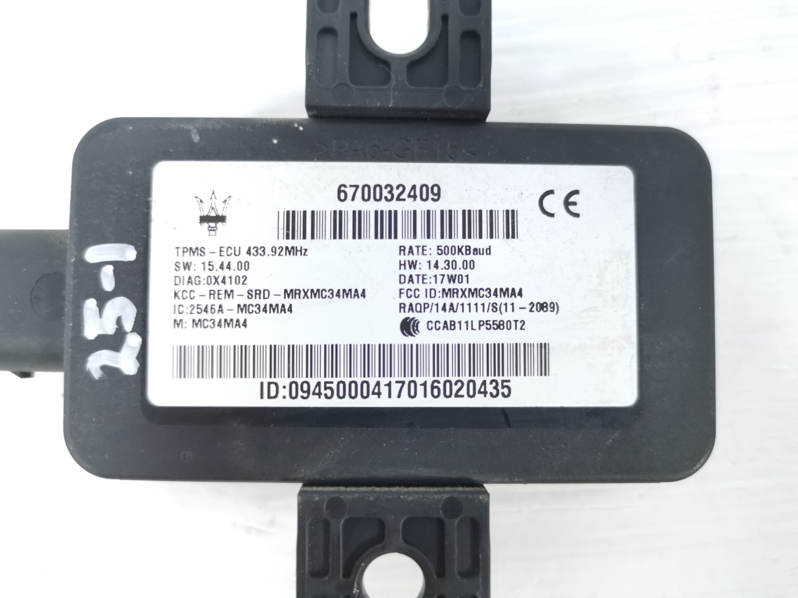 Maserati Levante 2017 AWD AUTO 3.0 Tire Pressure Monitoring Control Module OEM