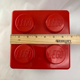 LEGO Juniors Red Square Brick Shape EMPTY Tub Box Storage Container 10667