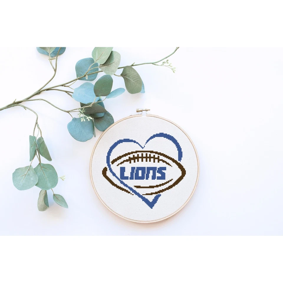 Detroit Lions Football Counted Cross Stitch Pattern Chart - Image 4 of 4