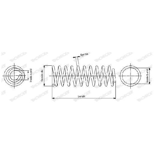 Fahrwerksfeder Vorne FüR Nissan Almera N16 1.5 1.8 00 Bis 06 Monroe Neu K9K722-image