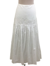 Jaeger Women's Skirt Size 16 White Pleats Fabric Mix Zip A-line Midi New F1