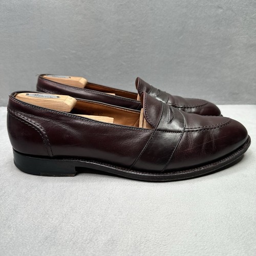 Alden 683 Mens Size 10 Penny Loafer Burgundy Calf Leather Full Strap Slip-On