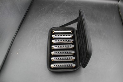 Hohner 7pc Bluesband Harmonica Set Keys A Bb C D E F G w/ Case
