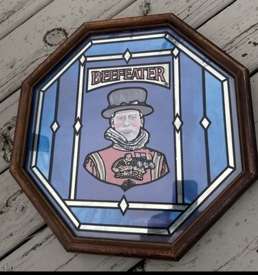 Vintage Beefeater Gin Bar Octagonal Mirror Sign ***tk