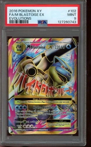 PSA 9 MINT Pokemon M Blastoise EX XY Evolutions Full Art 102/108