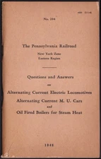 Pennsylvania RR Q&A on Alternating Current Electric MU Cars & Locomotives 1946