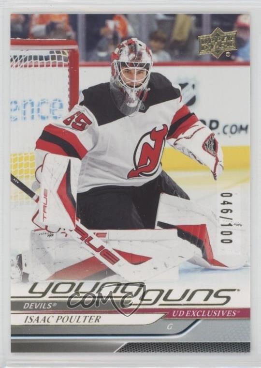 2024-25 Upper Deck Series 2 Young Guns Exclusives 46/100 Isaac Poulter #494 19cd