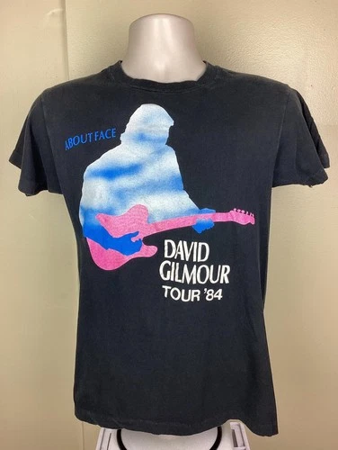 David Gilmour About Face Concert T-Shirt 80s Pi 1980s vintage concert t-shirt, vintage, single stitch, B+ condition