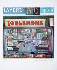 SANDRA LAWRENCE "LADY LEICESTER SQUARE" 1979 | HAND SIGNED LITHOGRAPH | 30X24"