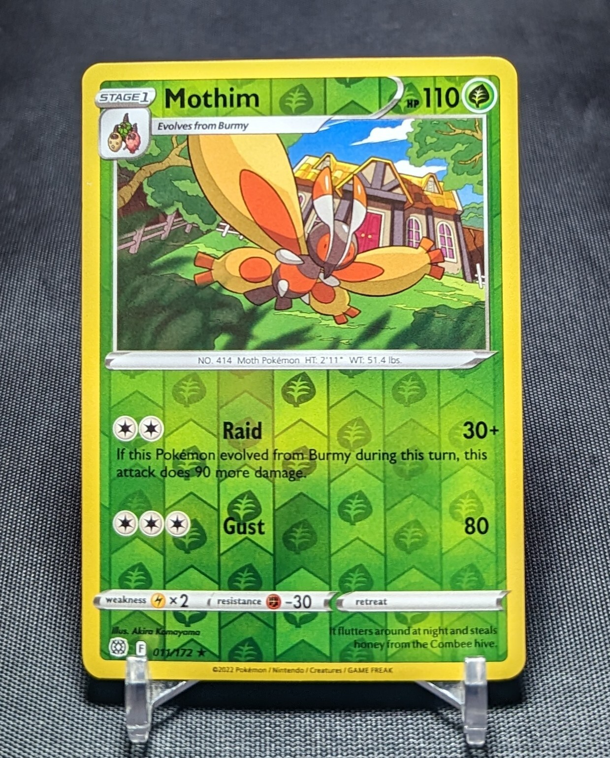 Mothim Rare Reverse Holo 2022 Brilliant Stars Pokemon TCG Card 011/172